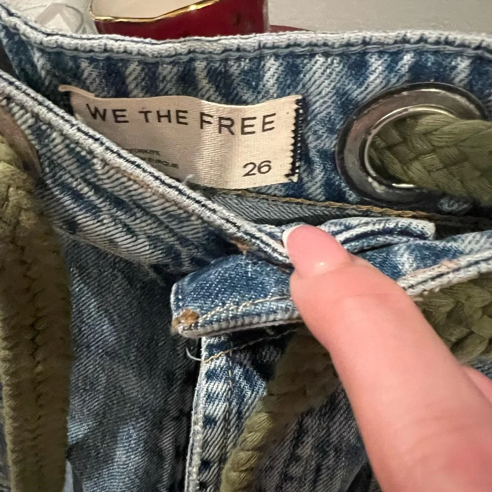 We The Free Moxie Pull-On Barrel Jeans, Patchwork, Sz 26 NWOT - Picture 7 of 8